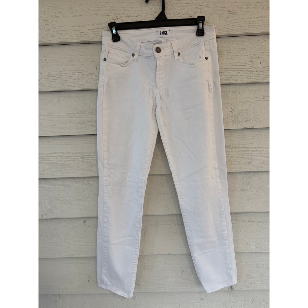 PAIGE Kylie Crop White Jeans Size 27 High Rise Skinny Ankle Denim - Picture 2 of 9